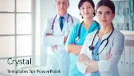  Presentation with nurses - Cool new theme with hospital accident and emergency department backdrop and a sky blue colored foreground