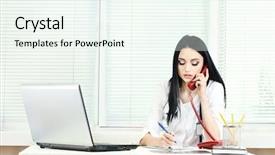  Presentation with doctor and patient medical consultation - Presentation design consisting of hospital administration - medical doctor woman background and a sky blue colored foreground