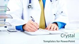  Presentation with ethics and medical - Theme having hospital administration - medical doctor working background and a  colored foreground