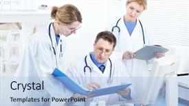  Presentation with medical - Colorful slides enhanced with human mind series abstract design made of brain human outlines and fractal elements on the subject of technology science education and human mind backdrop and a ocean colored foreground