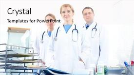  Presentation with health - Colorful presentation design enhanced with hospital administration - medical doctors working backdrop and a  colored foreground