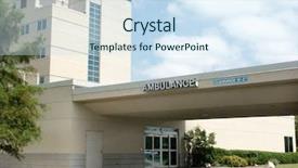  Presentation with ambulance - Beautiful presentation theme featuring emergency entrance - hospital ambulance enterance name backdrop and a sky blue colored foreground