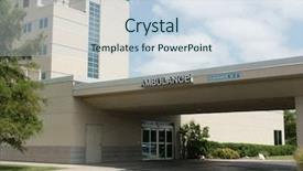  Presentation with ambulance - Presentation enhanced with emergency entrance - hospital ambulance enterance name background and a sky blue colored foreground