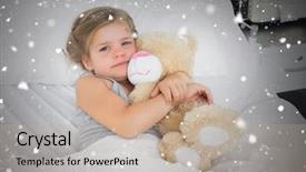  Presentation with hospital bed - Amazing slide deck having hospital bed against snow falling backdrop and a coral colored foreground