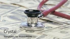  Presentation with no money - Slide deck featuring hospital bill - stethoscope on money background and a light gray colored foreground