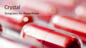  Presentation with capsules - Colorful PPT theme enhanced with hospital blurred - macro of red capsules backdrop and a lemonade colored foreground