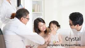  Presentation with consult - PPT theme consisting of cries when consult family doctor background and a coral colored foreground