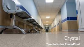  Presentation with chairs - Amazing PPT theme having hospital-corridor-long-corridor backdrop and a gray colored foreground