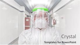  Presentation with male nurse - Amazing PPT layouts having hospital-corridor-with-male-nurse backdrop and a light gray colored foreground