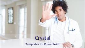  Presentation with african american in computer lab - Audience pleasing presentation theme consisting of hospital denials - african american doctor man backdrop and a  colored foreground