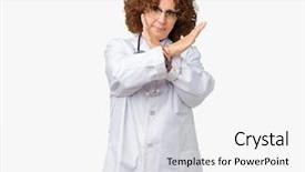  Presentation with middle ages - PPT theme consisting of hospital denials - middle ager senior doctor woman background and a  colored foreground