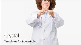  Presentation with middle ages portrait - Colorful PPT theme enhanced with hospital denials - middle ager senior doctor woman backdrop and a  colored foreground