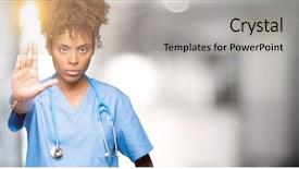  Presentation with african american couples in the mountains - Cool new presentation theme with hospital denials - young african american doctor woman backdrop and a  colored foreground