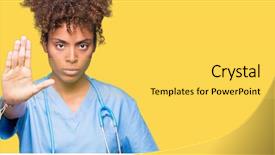  Presentation with doctor african - Amazing presentation design having hospital denials - young african american doctor woman backdrop and a  colored foreground