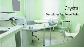  Presentation with interior design office - Audience pleasing theme consisting of hospital design - doctor office interior backdrop and a soft green colored foreground