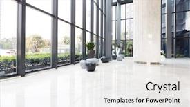  Presentation with elegant - Beautiful PPT theme featuring hospital design - elegant stools and table backdrop and a white colored foreground