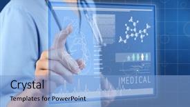  Presentation with medical concept - Beautiful slide deck featuring hospital design - medicine doctor working with modern backdrop and a light blue colored foreground