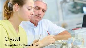  Presentation with dental assistant - Audience pleasing slide set consisting of hospital emergency plan - dental assistant backdrop and a blonde colored foreground