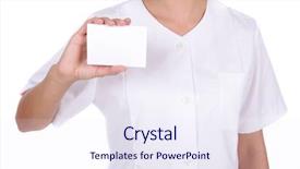  Presentation with emergency - Audience pleasing PPT theme consisting of hospital emergency plan - hand with white business card backdrop and a sky blue colored foreground