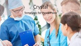  Presentation with team planning - Colorful PPT layouts enhanced with hospital emergency plan - surgery planning with successful surgeon backdrop and a lemonade colored foreground