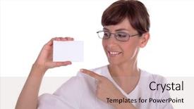  Presentation with business card - Presentation theme having hospital emergency plan - woman nurse business card background and a  colored foreground