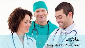  Presentation with multiracial team of young doctors stacking hands - Slides consisting of hospital emergency plan - young team of doctors working background and a cyan colored foreground