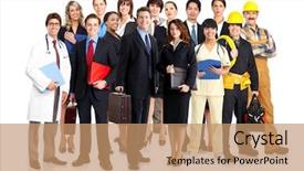  Presentation with business building blocks - Slide deck featuring hospital engineering - business people builders nurses doctors background and a coral colored foreground