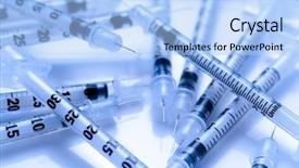  Presentation with insulin - PPT theme featuring hospital engineering - insulin syringes - texture background and a light blue colored foreground