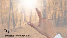  Presentation with digital hospital - PPT layouts enhanced with hospital falls - digital composite of hand touching background and a coral colored foreground