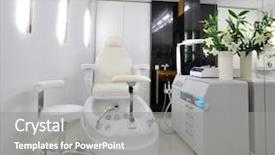  Presentation with salon - Presentation theme featuring hospital floor - cosmetic salon background and a gray colored foreground