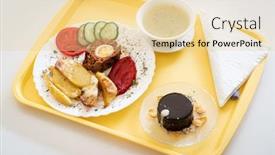  Presentation with ready - Beautiful slide set featuring hospital-food-ready-on-table backdrop and a lemonade colored foreground