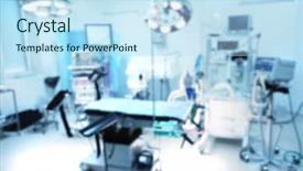  Presentation with clinic - Presentation theme with hospital furnitures - blurred background of modern clinic background and a sky blue colored foreground