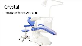  Presentation with equipment - Colorful presentation design enhanced with hospital furnitures - dentist chair and equipment backdrop and a white colored foreground
