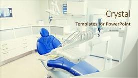  Presentation with medical equipment - Presentation theme having hospital furnitures - dentistry medicine medical equipment background and a cream colored foreground