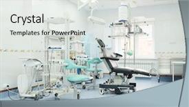  Presentation with operating room - Beautiful theme featuring hospital furnitures - interior of the operating room backdrop and a light gray colored foreground