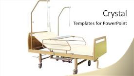  Presentation with medical - PPT theme enhanced with hospital furnitures - mobile medical bed isolated background and a white colored foreground