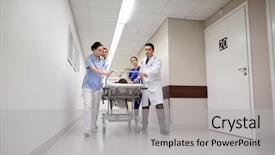  Presentation with emergency - Colorful PPT theme enhanced with hospital gurney at emergency backdrop and a light gray colored foreground