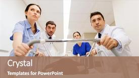  Presentation with reanimation - Beautiful theme featuring hospital gurney to emergency backdrop and a coral colored foreground