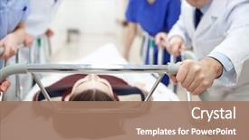  Presentation with reanimation - Beautiful PPT theme featuring hospital gurney to emergency backdrop and a coral colored foreground