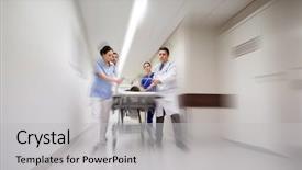  Presentation with reanimation - Beautiful presentation theme featuring hospital gurney to emergency backdrop and a light gray colored foreground