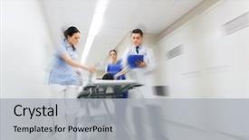  Presentation with reanimation - Amazing presentation having hospital gurney to emergency backdrop and a light gray colored foreground