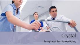  Presentation with reanimation - Slides enhanced with hospital gurney to emergency background and a light blue colored foreground