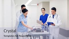  Presentation with emergency nursing - Amazing presentation having hospital gurney to emergency backdrop and a light blue colored foreground