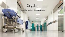  Presentation with emergency room - Audience pleasing theme consisting of hospital hallway emergency room backdrop and a soft green colored foreground