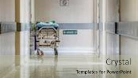  Presentation with hospital bed - Slide set featuring hospital-hallway-with-bed-far background and a mint green colored foreground