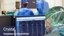  Presentation with heart surgery - Beautiful slides featuring hospital heart monitor surgery backdrop and a ocean colored foreground