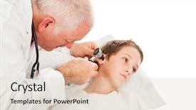  Presentation with pediatrician - Presentation theme having hospital infection - pediatrician looking in a little background and a lemonade colored foreground