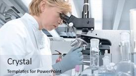  Presentation with biological disaster healthcare scientist - Cool new slide deck with hospital infection - scientist working at the laboratory backdrop and a light blue colored foreground