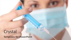  Presentation with hospital mask - Presentation consisting of hospital infection - young nurse in mask background and a  colored foreground