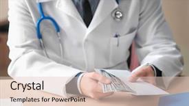  Presentation with corruption - Cool new PPT theme with hospital law - doctor with money in envelope backdrop and a lemonade colored foreground